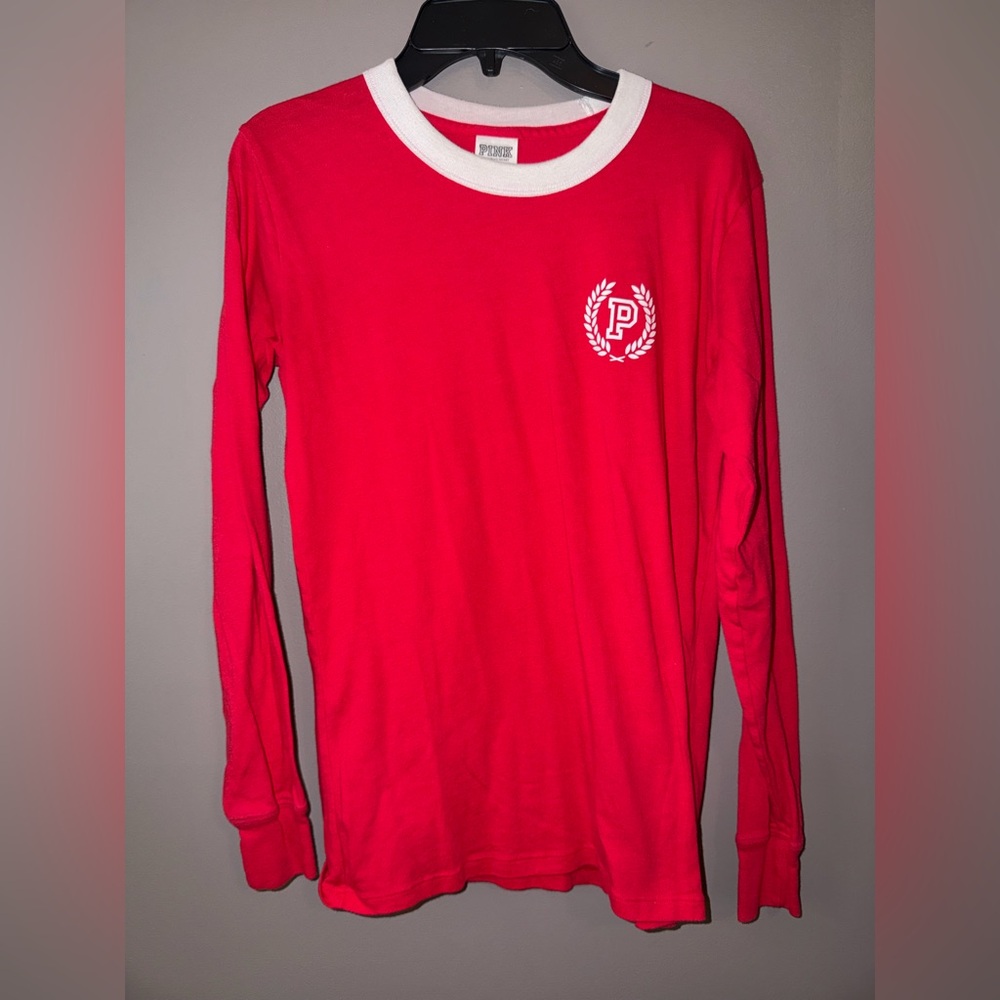 Victoria's Secret PINK Red Long Sleeve Tee size women’s XS Y2K